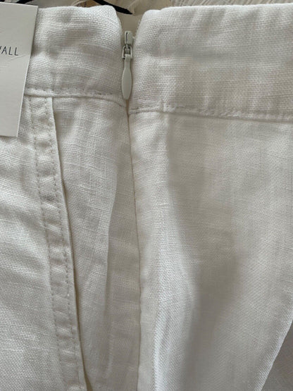 EX Seasalt White Chalk Merrivale Linen Culottes 8-20 Petite or Reg RRP £65.95