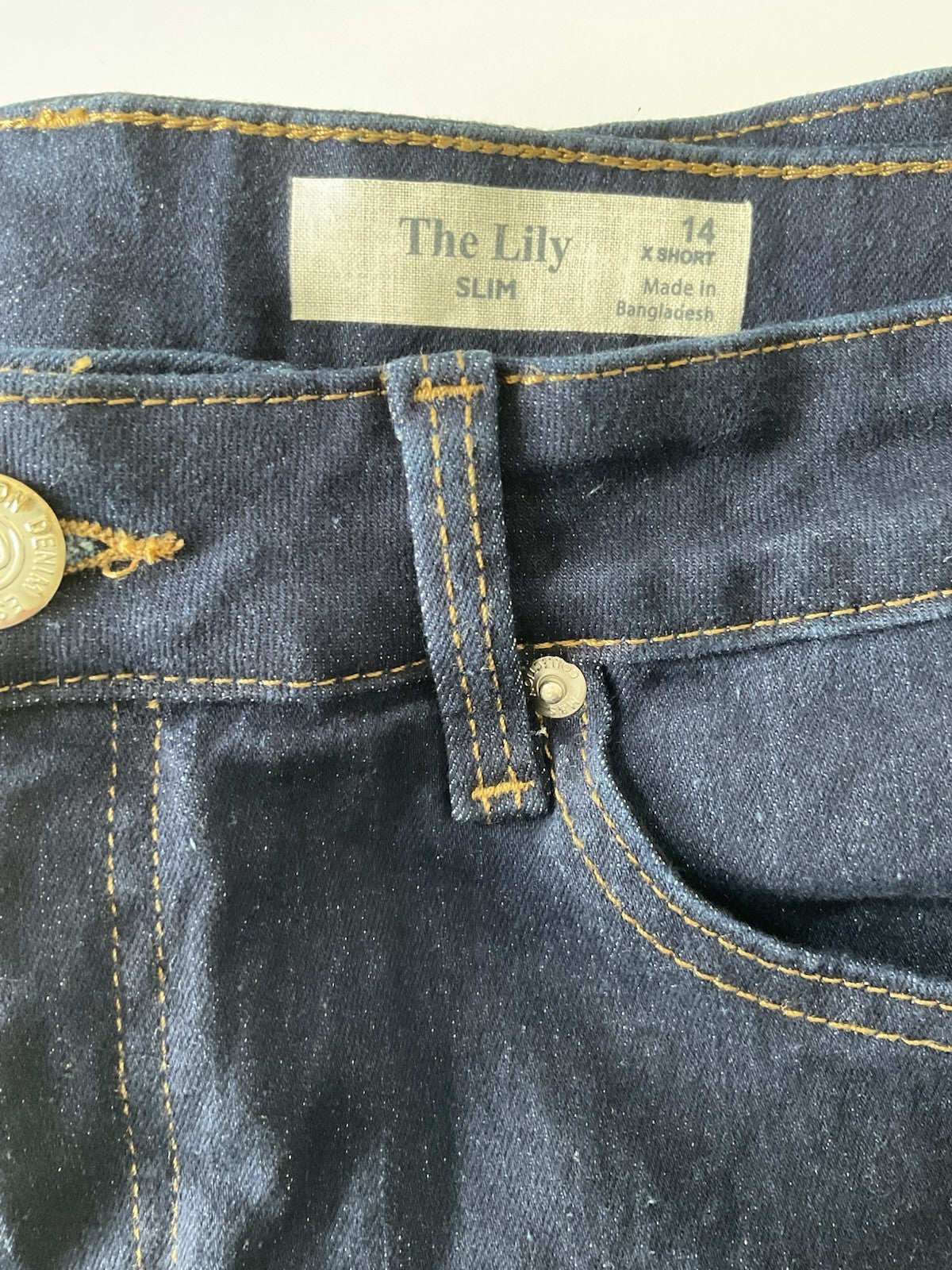 EX M*S The Lily Slim Indigo Denim Jeans Size 14 X Short2