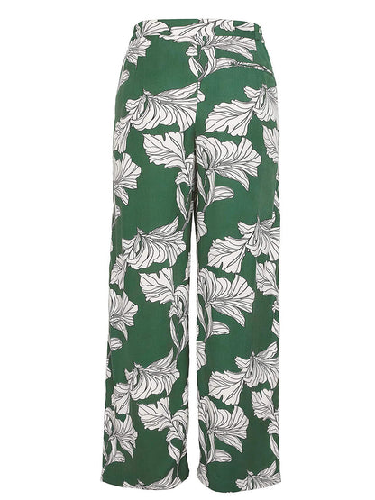 JD Williams Green Print Spun Wide Leg Trousers 16, 22, 26, 28 RRP £26