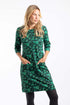 Markle Organic Cotton Printed Sparkle Jersey Dress Forest Night Size 18 RRP £500