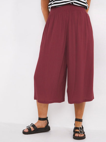 Capsule Dusty Rose Pull On Crinkle Wide Leg Culottes Sizes 16, 18, 20, 22, 24