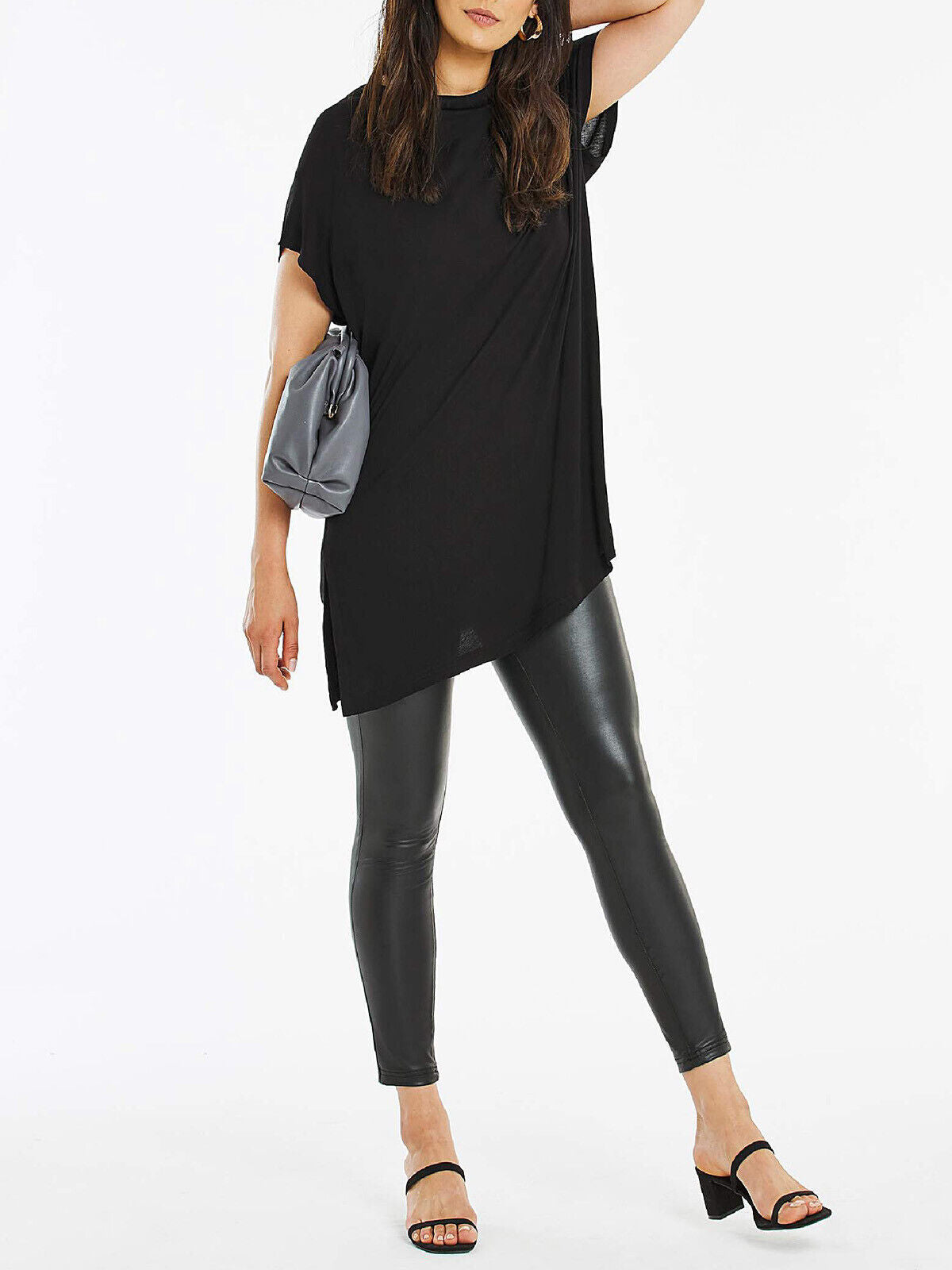 JD Williams BLACK High Neck Split Side Tunic Sizes 14, 22, 28, 32 RRP £22