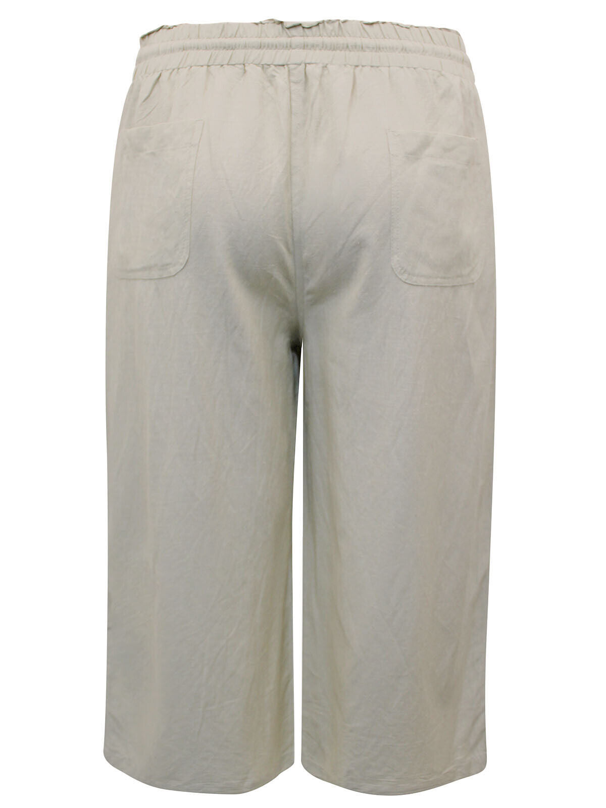 Simply Be Stone Easy Care Linen Blend Wide Leg Culottes in Sizes 14-32 RRP £26