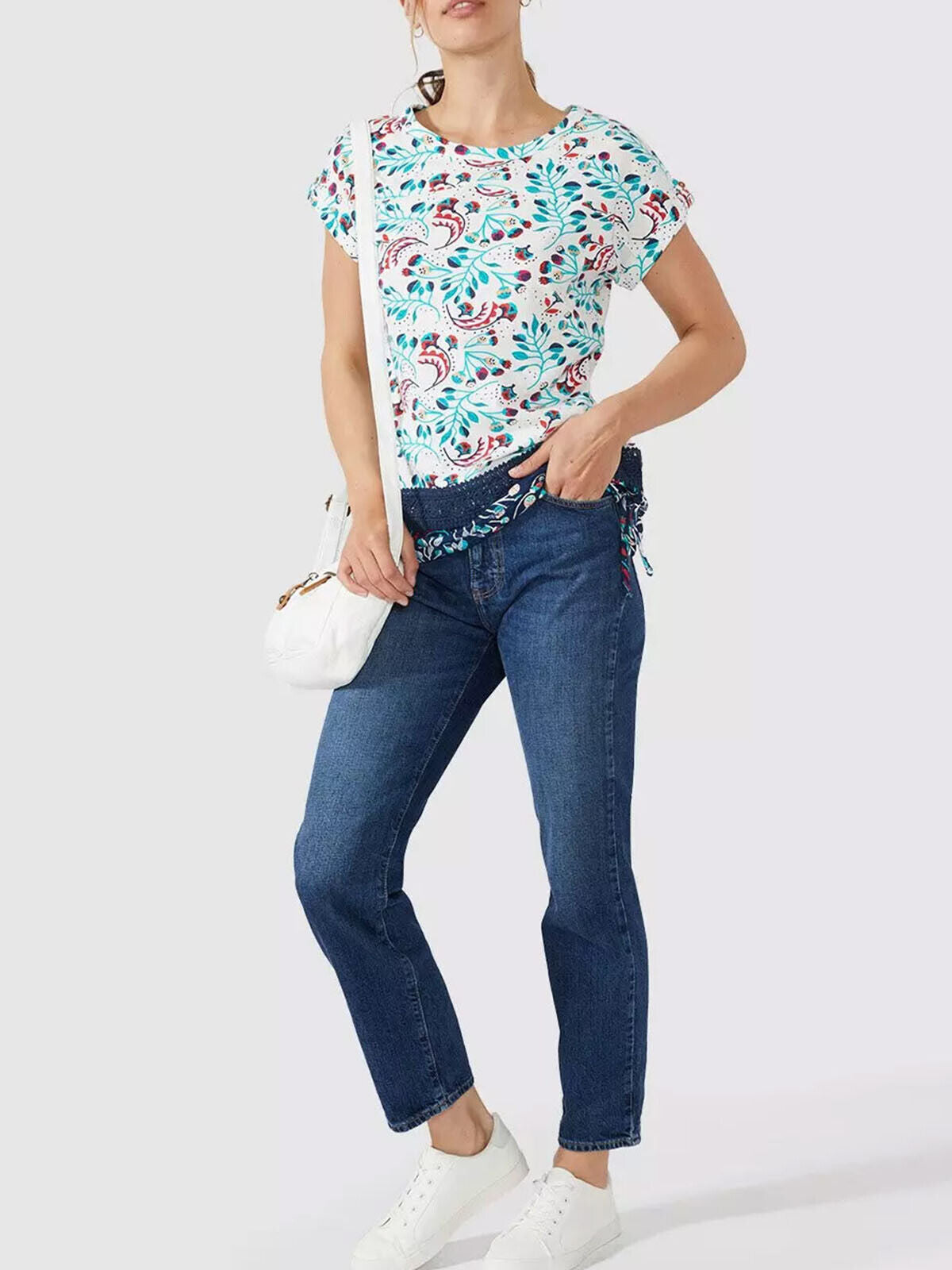Mantaray Poppy Seed Floral Lace Hem T-Shirt Sizes 8 10 12 14 16 18 20 RRP £25