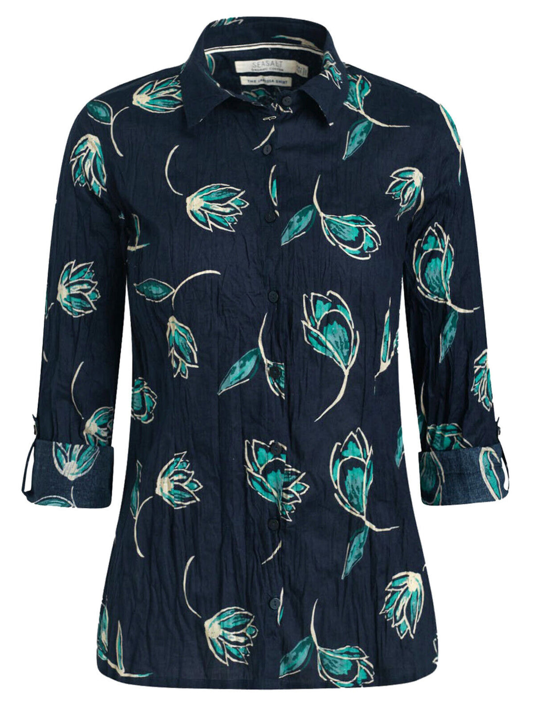 EX SEASALT Navy Inked Tulip Dark Night Larissa Shirt in Sizes 8-28 RRP£45