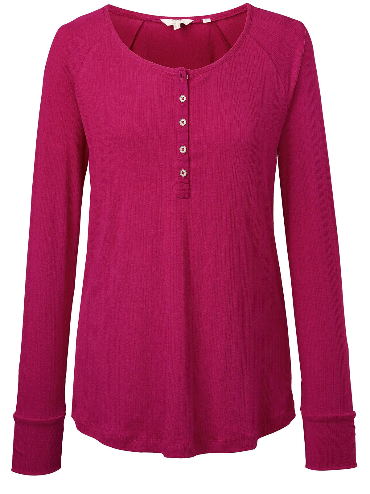 EX Fat Face Rose Red Skye Rib Henley T-Shirt in Sizes 8 or 12 RRP £26