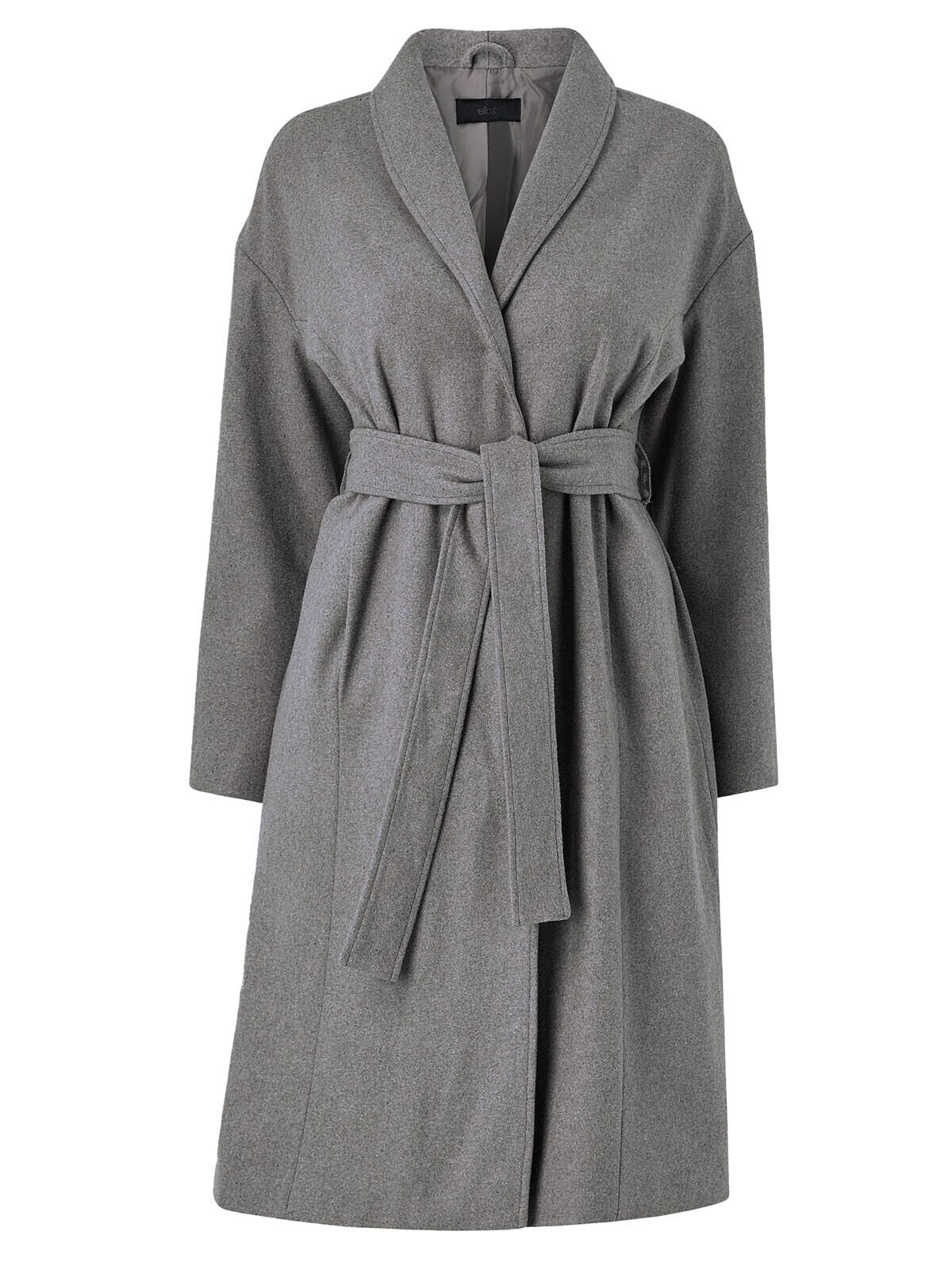 EX Ellos Grey Dagny Wool Blend Coat in Sizes 18, 20, 22, 24, 26