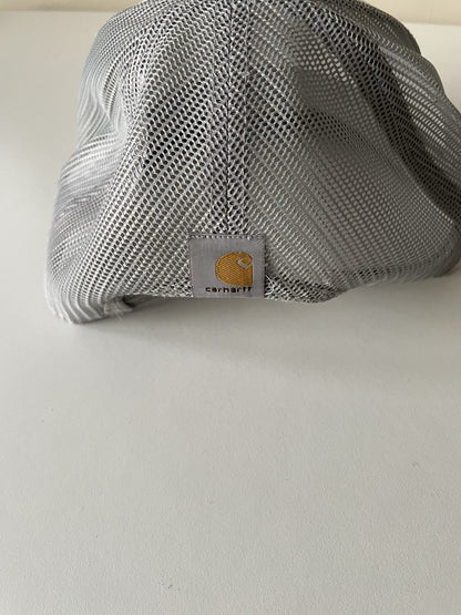 Carhartt Navy/White/Grey Force Cap Canvas Mesh Back Graphic Logo Workwear Cap2
