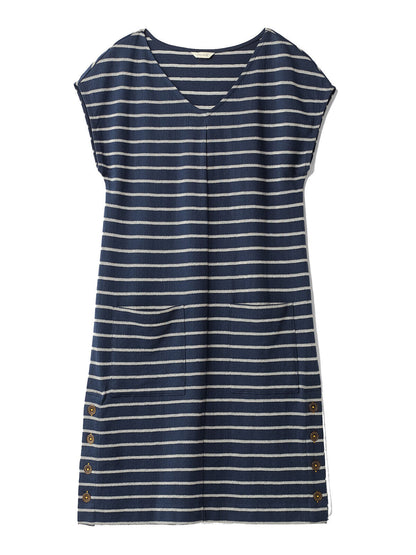 EX WHITE STUFF Navy Day To Day Stripe Jersey Dress in Sizes 10, 12, 14 RRP £55