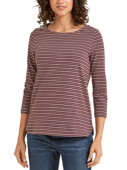 EX Fat Face Deep Berry Tulip Sparkle Stripe Top in Sizes 10 or 12 RRP £36