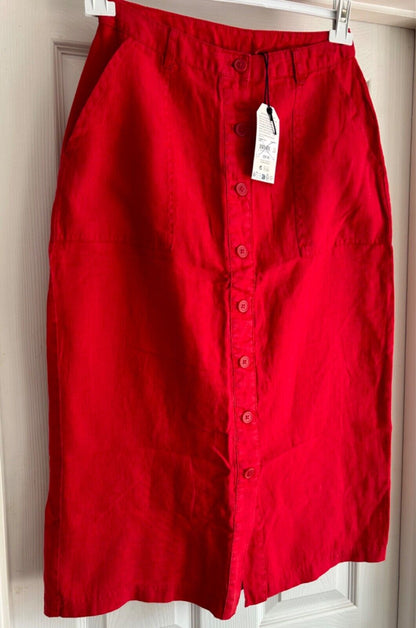 EX Seasalt Red Rudder Rosewell Farm Linen Midi Skirt Sizes 8-24 RRP £65