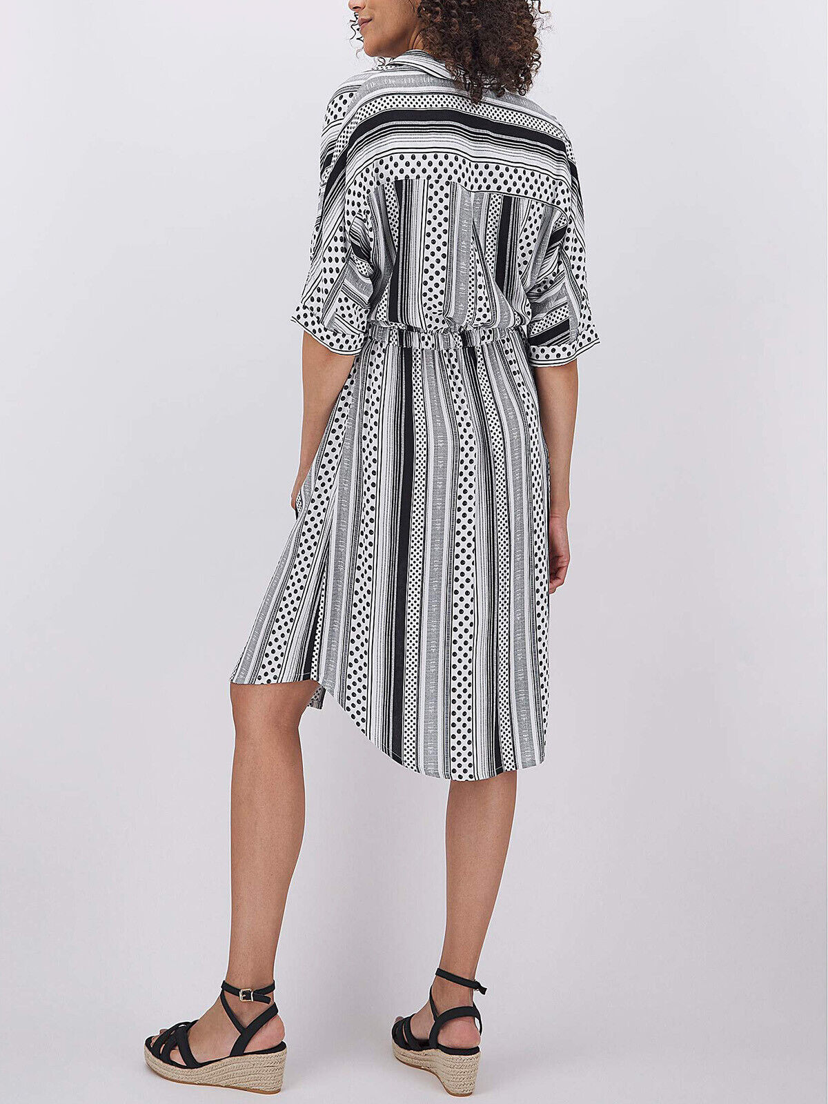 JD Williams Stripe Crinkle Tie Waist Shirt Dress in Sizes 12 16 32