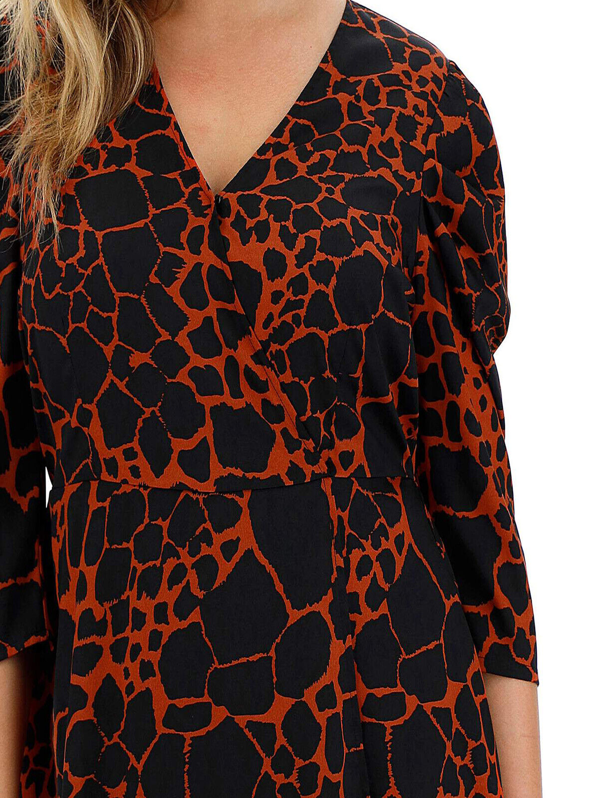 New Simply Be Black Animal Print Wrap Front Dress Sizes 16, 18, 26, 28, 32