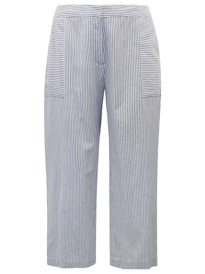 JD Williams Blue Striped Linen Wide Leg Trousers Sizes 18, 10, 22, 24, 28