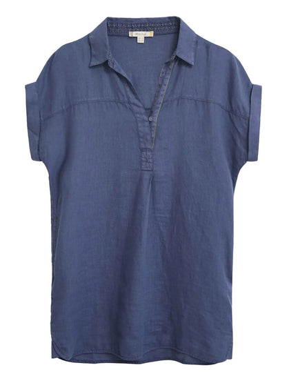 EX WHITE STUFF Dusty Blue Bantu Linen Tunic in Sizes 8 10 12 14 16 18 22 RRP £65