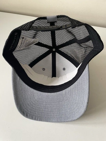 Carhartt Grey/Black Force Cap Canvas Mesh Back Graphic Dog Logo Workwear Cap4