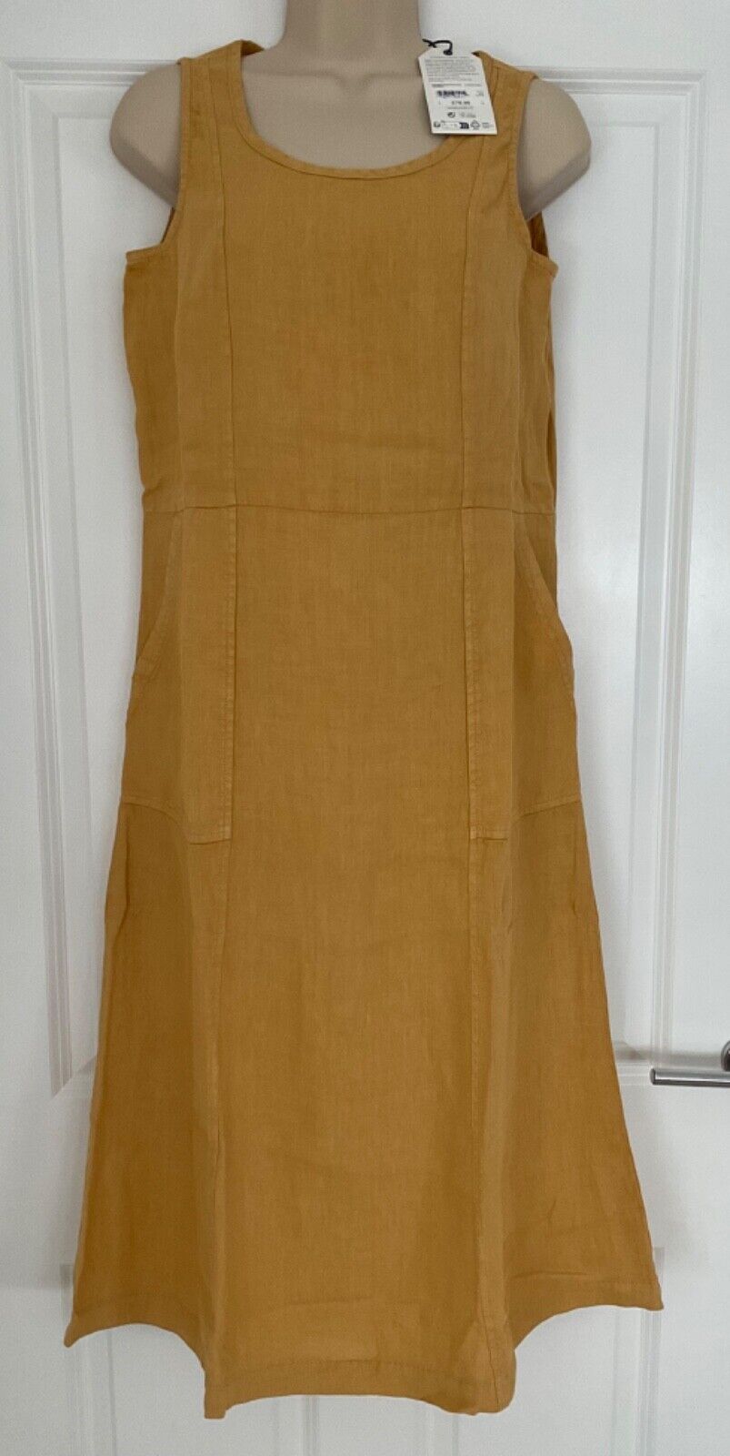 EX Seasalt Grass Wave Sleeveless Linen Dress Dark Sienna Sizes 8-22 RRP £75.95