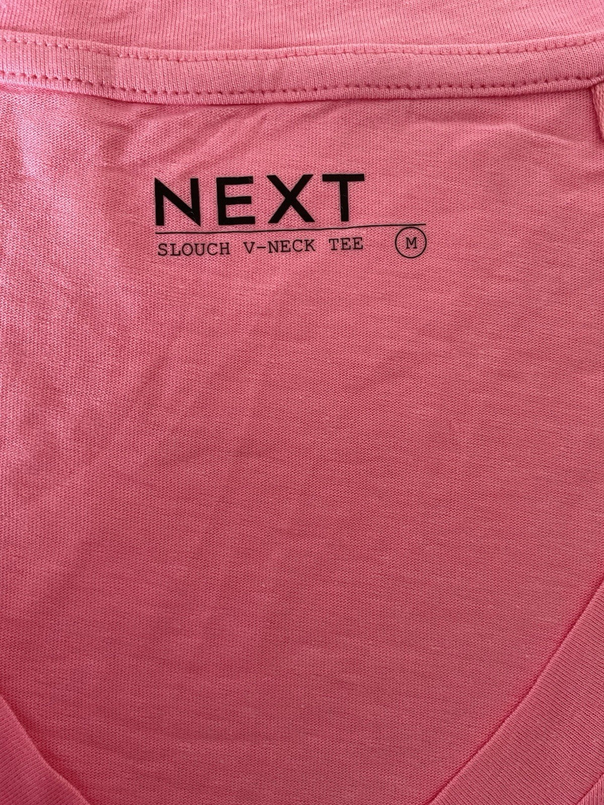 Pink Cotton Modal Slouch V-Neck T-Shirt Size Medium2
