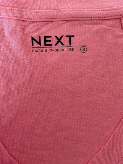 Pink Cotton Modal Slouch V-Neck T-Shirt Size Medium2