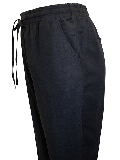 JD Williams Black Linen Blend Tapered Trousers Sizes 14-26 Reg or Long RRP £24