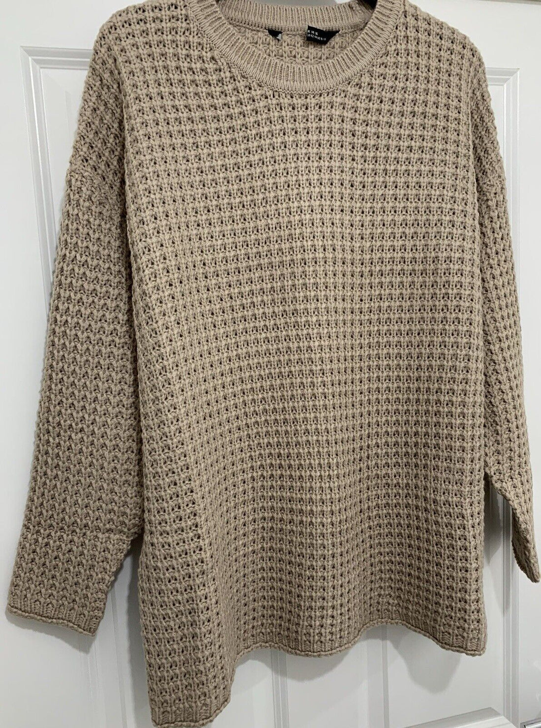 Curve Beige Plush Cable Knit Jumper in Sizes 14/16, 18/20, 22/24, 26/28