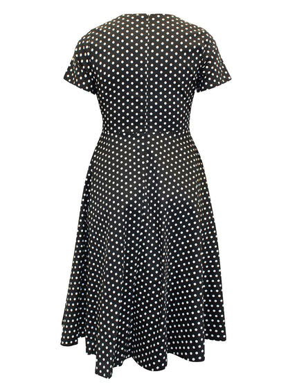 Joe Browns Black The Peggy Polka Dot Midi Dress in Sizes 12, 24, 26