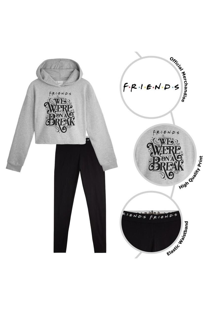 FRIENDS Loungewear Set for Women Cropped Hoodie and Leggings 8/10,  12/14, 16/18