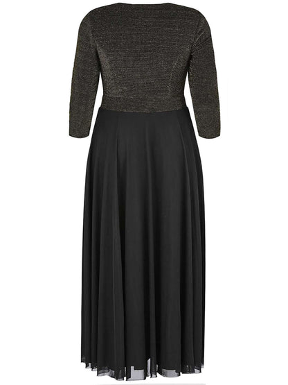 Scarlett &amp; Jo Black Gold Lurex Sweetheart Maxi Dress Gown RRP £95 Sizes 16 or 18