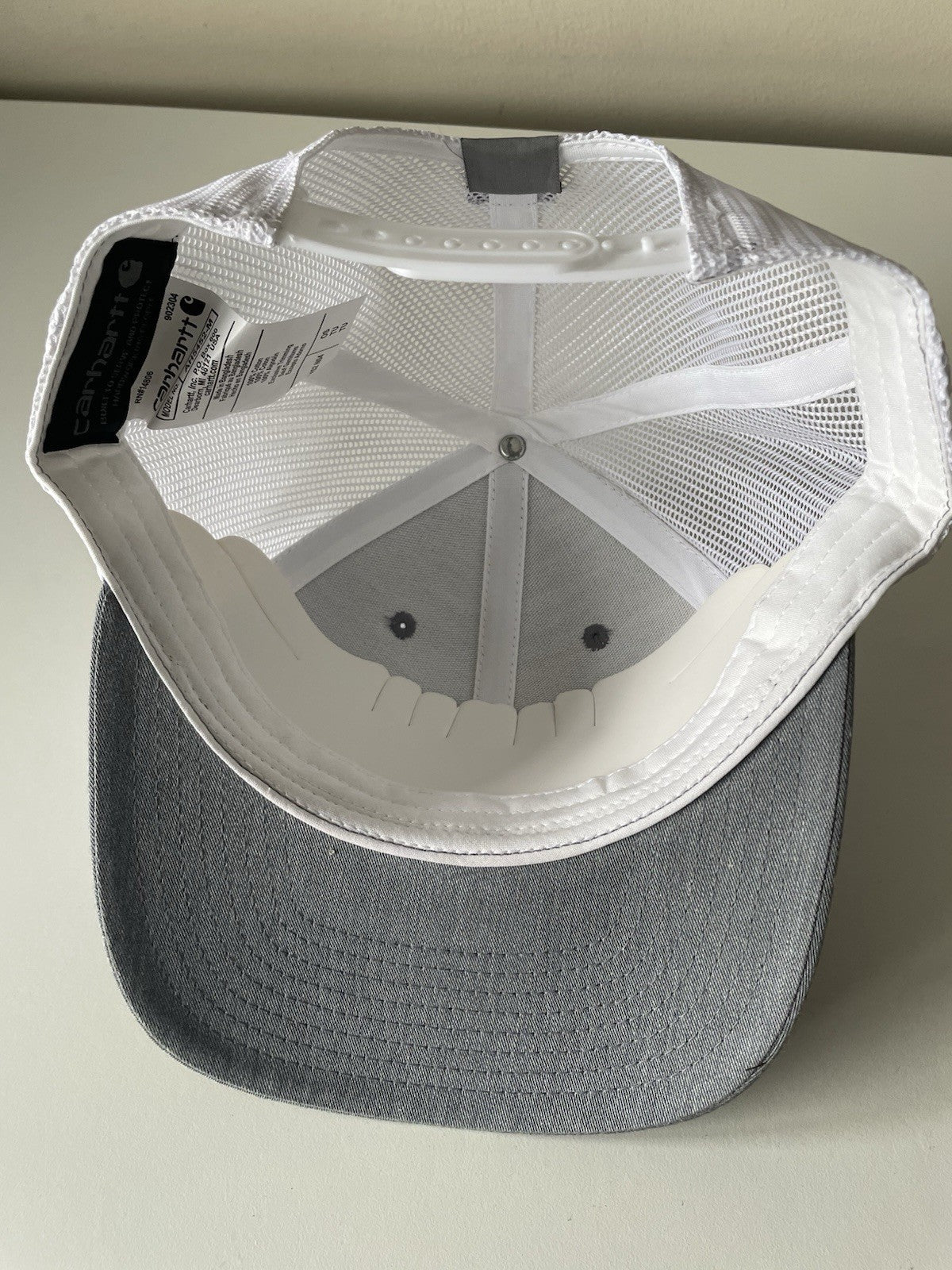 Carhartt  Grey/White Force Cap Canvas Mesh Back Graphic Logo Workwear Cap4