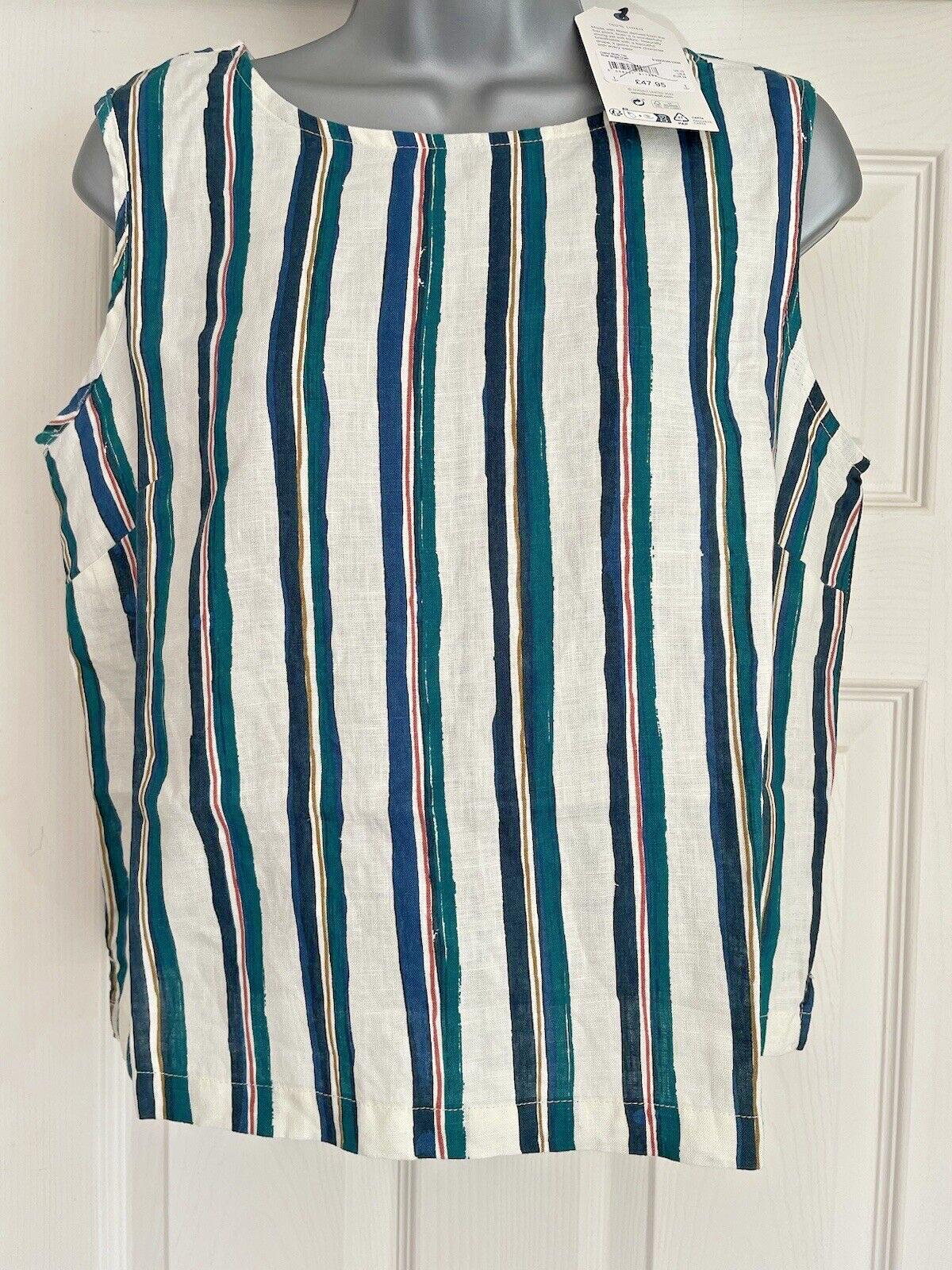 EX Seasalt River Stripe Chalk  Linen Colour Study Top 8 10 12 14 16 18 RRP £48