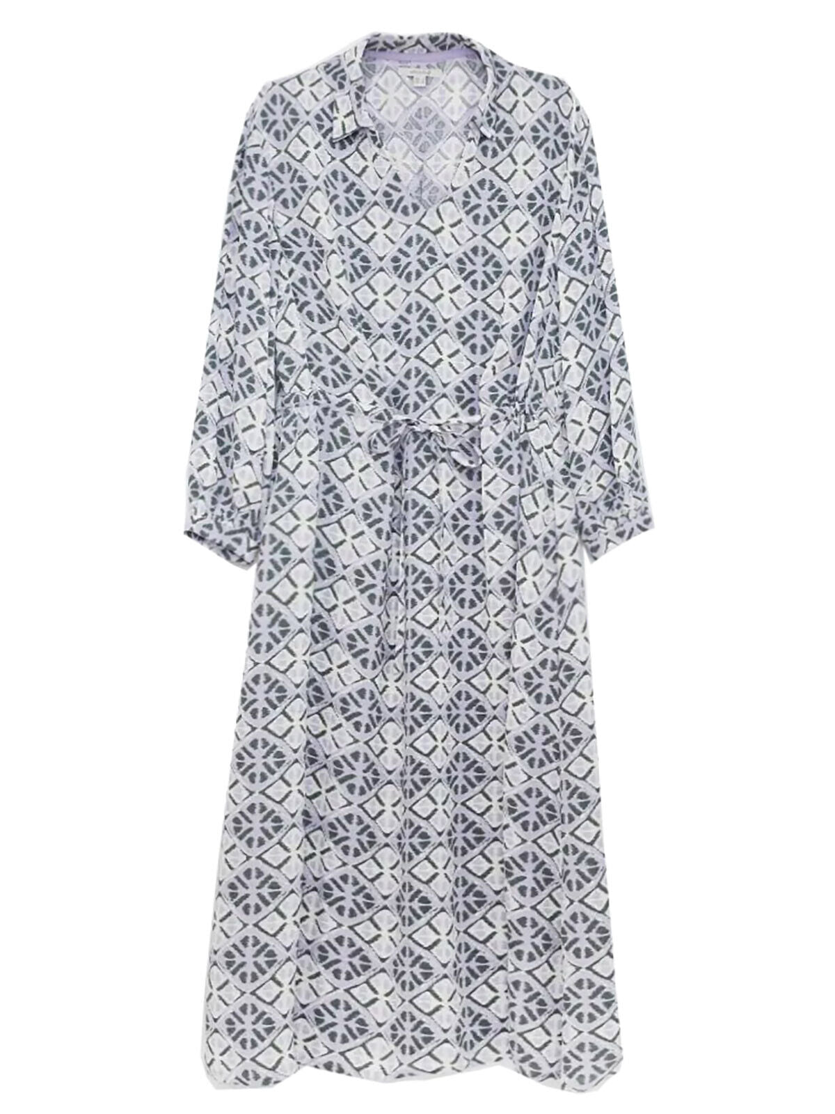 EX White Stuff Purple Multi Leo Geometric Print Midi Dress 8, 12, 14 RRP £75