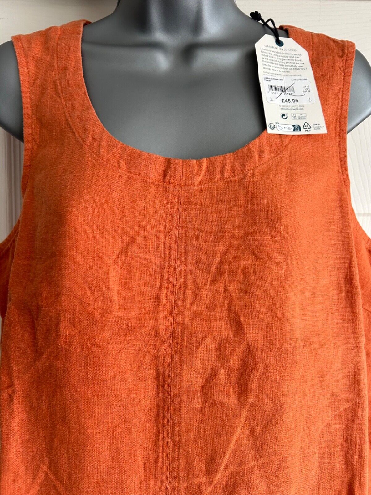 EX Seasalt Papaya Lighthouse Station Linen Vest Top Sizes 8-24 RRP £45.95