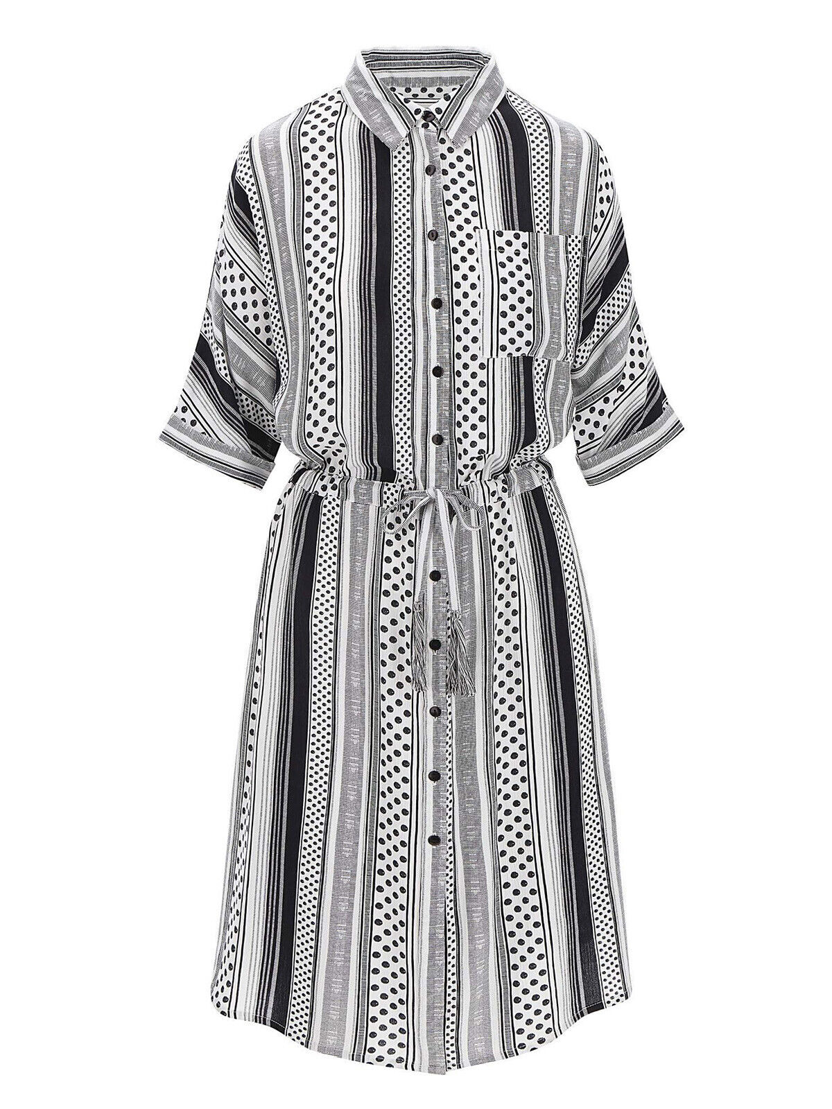 JD Williams Stripe Crinkle Tie Waist Shirt Dress in Sizes 12, 16, 32