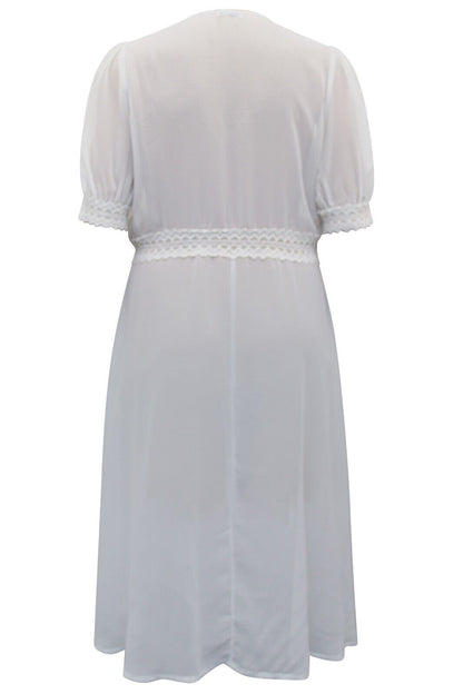 Simply Be Ivory SHEER Longline Short Sleeved Kimono 12 14 16 28 20 22 RRP £28