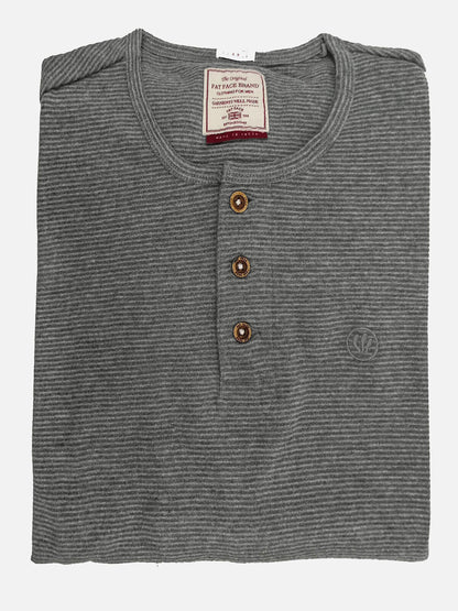 EX Fat Face Grey Marl Mens Pure Cotton Textured Henley Top Sizes S-XXL RRP £35