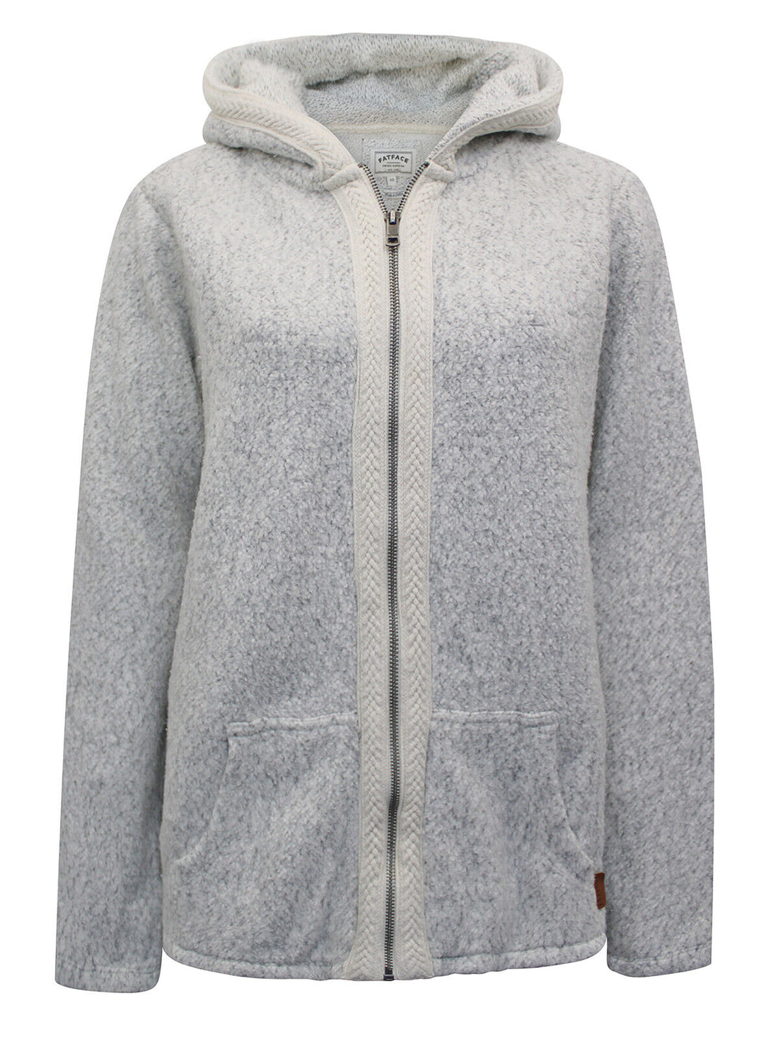 EX Fat Face Ivory Yarmouth Textured Zip Through Hoodie Sizes 10, 12, 14 RRP £50