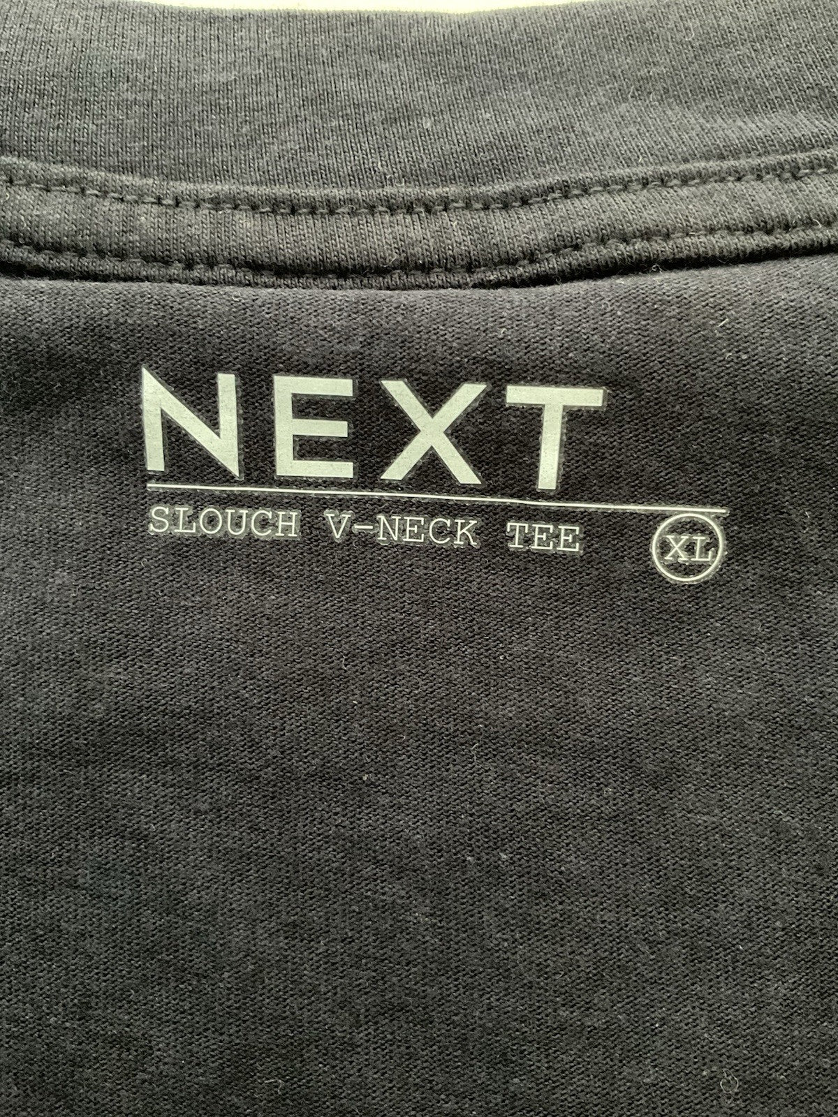 Dark Navy Cotton Modal Slouch V-Neck T-Shirt Size XL2