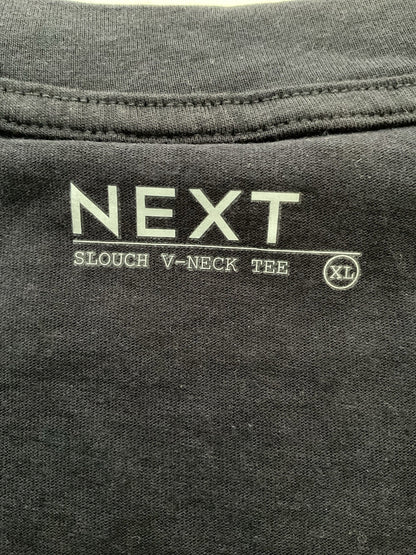Dark Navy Cotton Modal Slouch V-Neck T-Shirt Size XL2