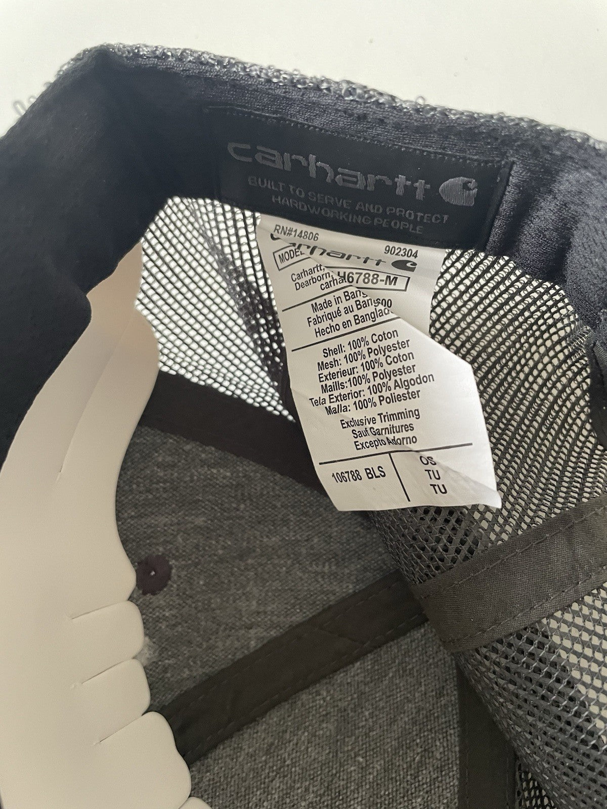 Carhartt Blue/Charcoal Force Canvas Mesh Back Graphic Fish Logo Workwear Cap2