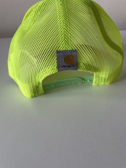 Carhartt Orange/Yellow Force Cap Canvas Mesh Back Graphic Logo Workwear Cap2