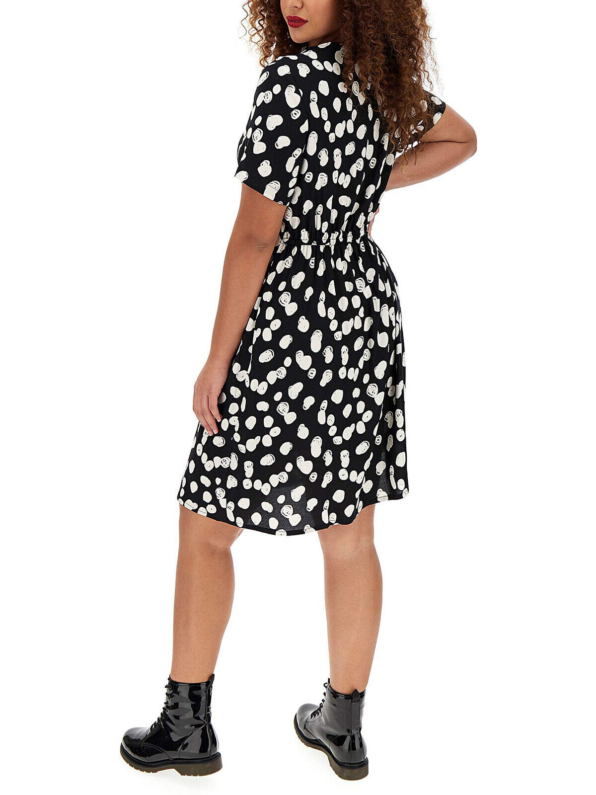 Simply Be Black Spot Print Tea Dress in Sizes 16 or 18