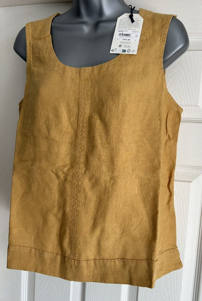 EX Seasalt Lighthouse Dark Sienna Station Linen Vest Top Sizes 8- 24 RRP £45.95