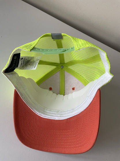 Carhartt Orange/Yellow Force Cap Canvas Mesh Back Graphic Logo Workwear Cap4