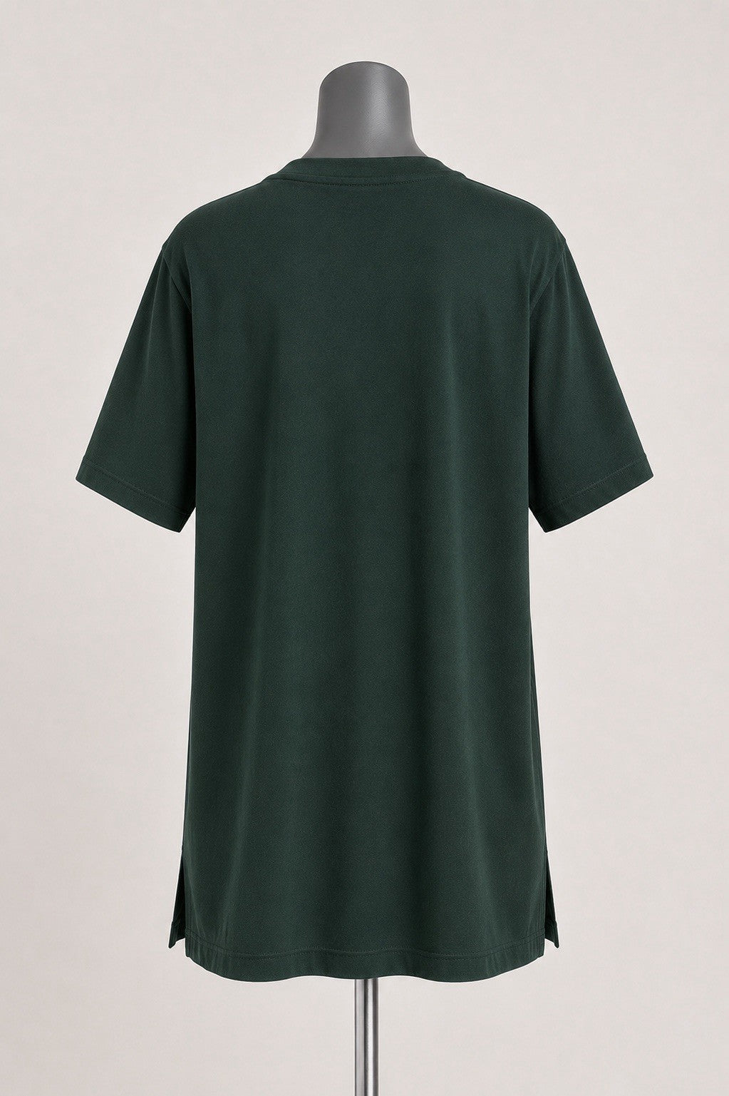 Dark Green Cotton Modal Slouch V-Neck T-Shirt Size 2XL1
