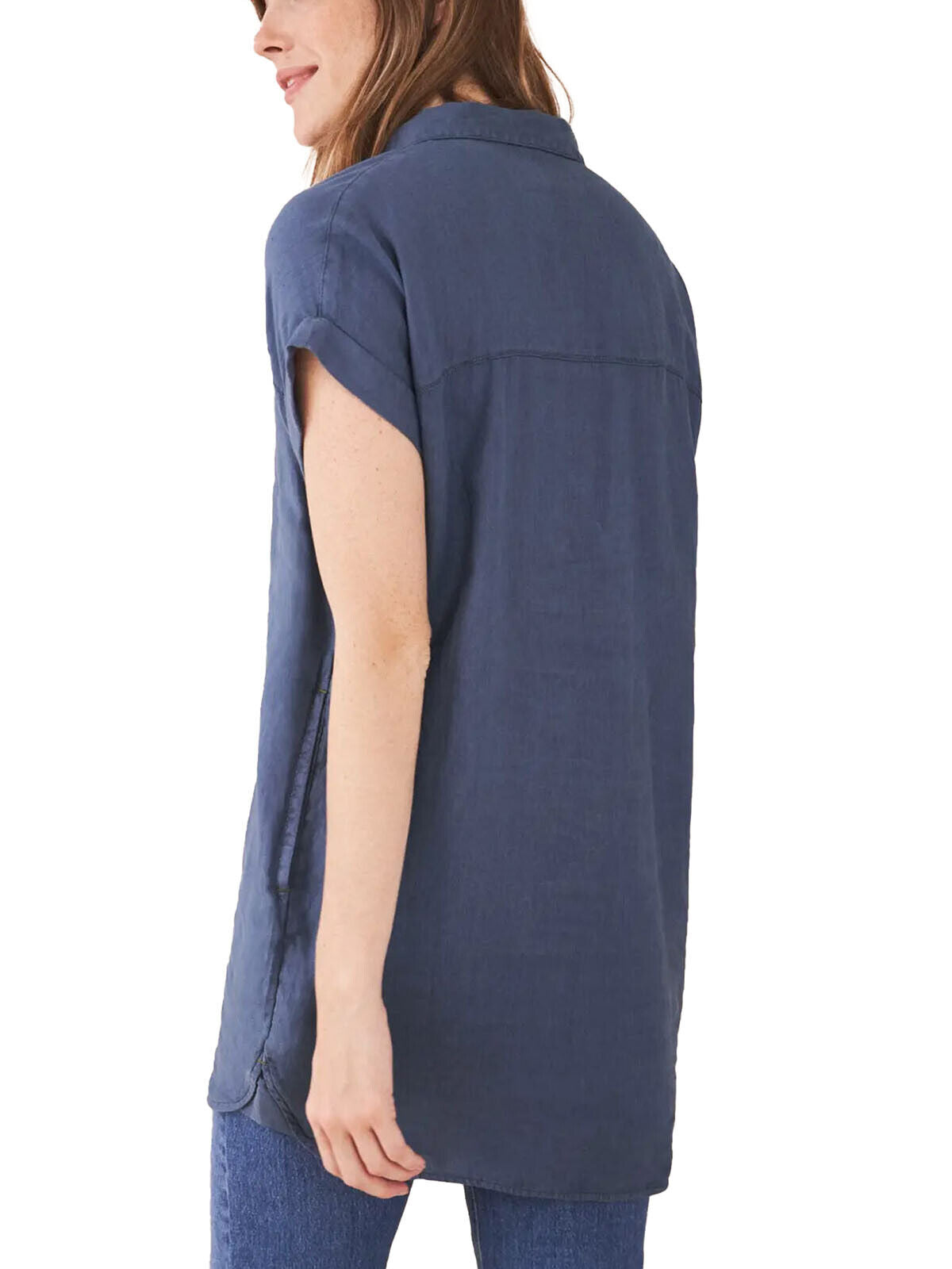 EX WHITE STUFF Dusty Blue Bantu Linen Tunic in Sizes 8 10 12 14 16 18 22 RRP £65