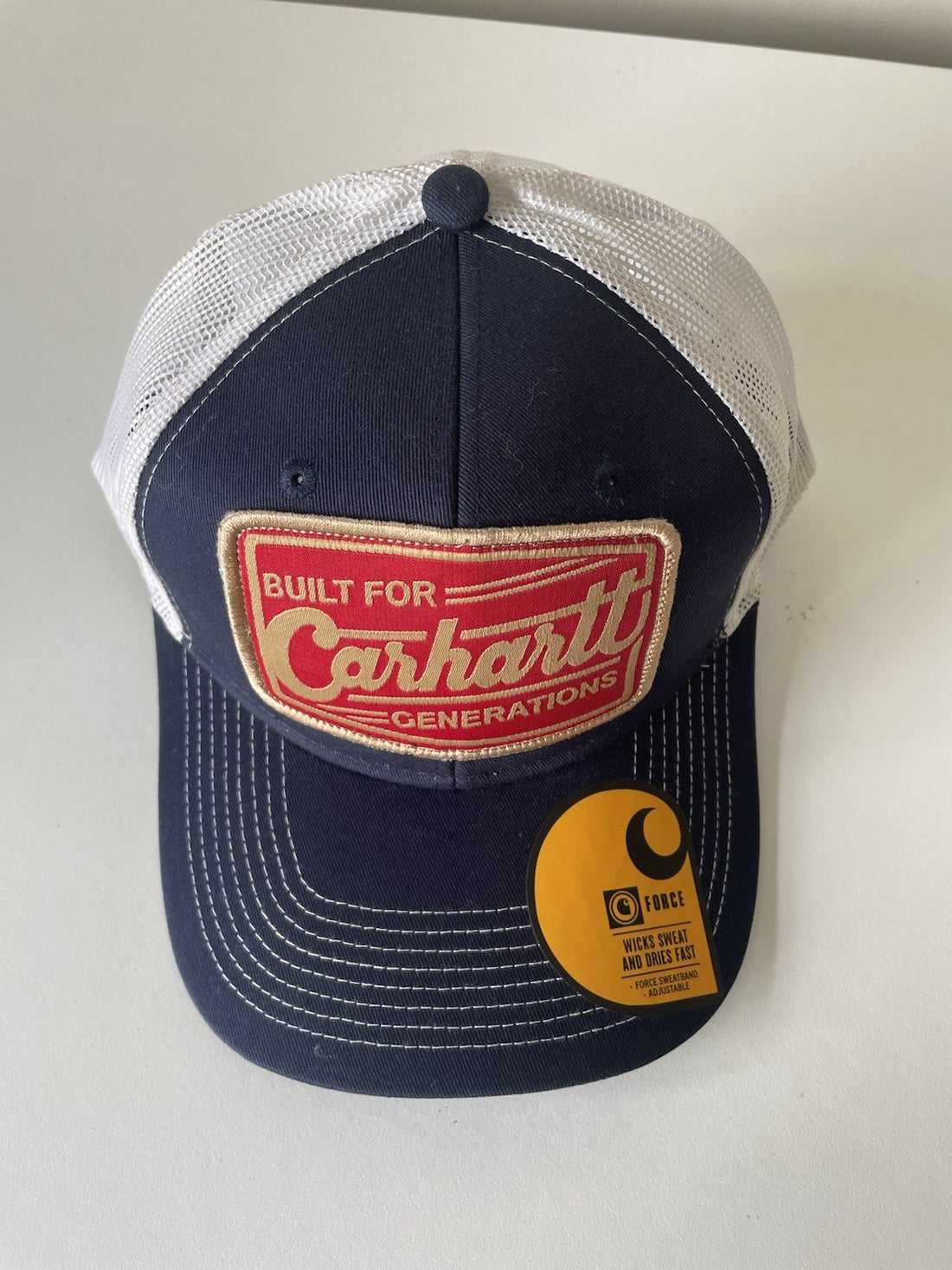 Carhartt Black Navy/White Canvas Mesh Back Outlast Patch Snapback Cap0