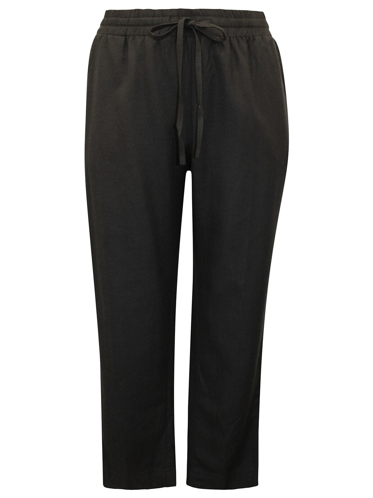 JD Williams Black Linen Blend Tapered Trousers Sizes 14-26 Reg or Long RRP £24