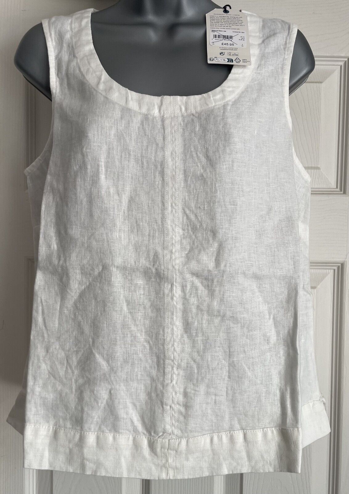 EX Seasalt Lighthouse Chalk Station Linen Vest Top RRP£45.95 Sizes 10-16 SECONDS