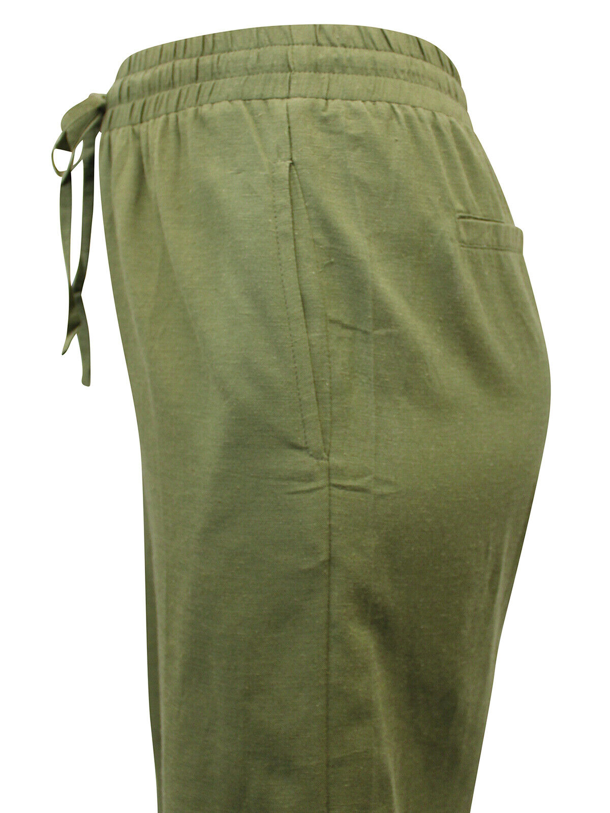 JD Williams Olive Linen Blend Cropped Trousers Sizes 16, 20, 22, 24, 26, 30, 32