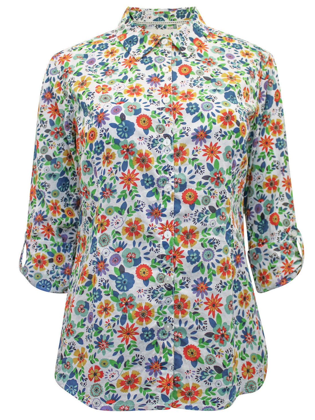 EX Seasalt Sweet Flowers Chalk Larissa Organic Cotton Shirt Sizes 10-28 RRP £45